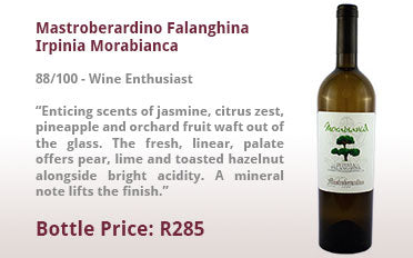 Mastroberardino Falanghina Irpinia Morabianca | 88/100 - Wine Enthusiast | Bottle Price: R244