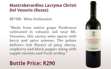 Mastroberardino Aglianico Irpinia Redimore | 88/100 - Wine Enthusiast | Bottle Price: R184