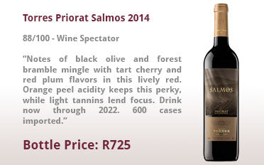 Torres Priorat Salmos 2014 | 88/100 - Wine Spectator | Bottle Price: R725